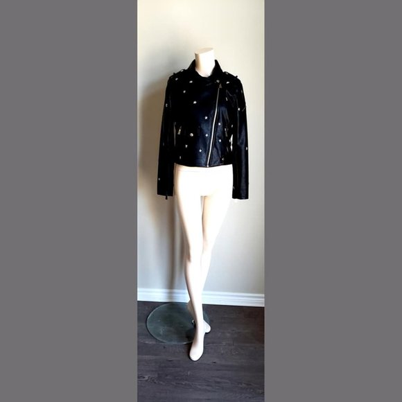 Romeo & Juliet Couture Faux Leather Moto Jacket - Picture 1 of 14